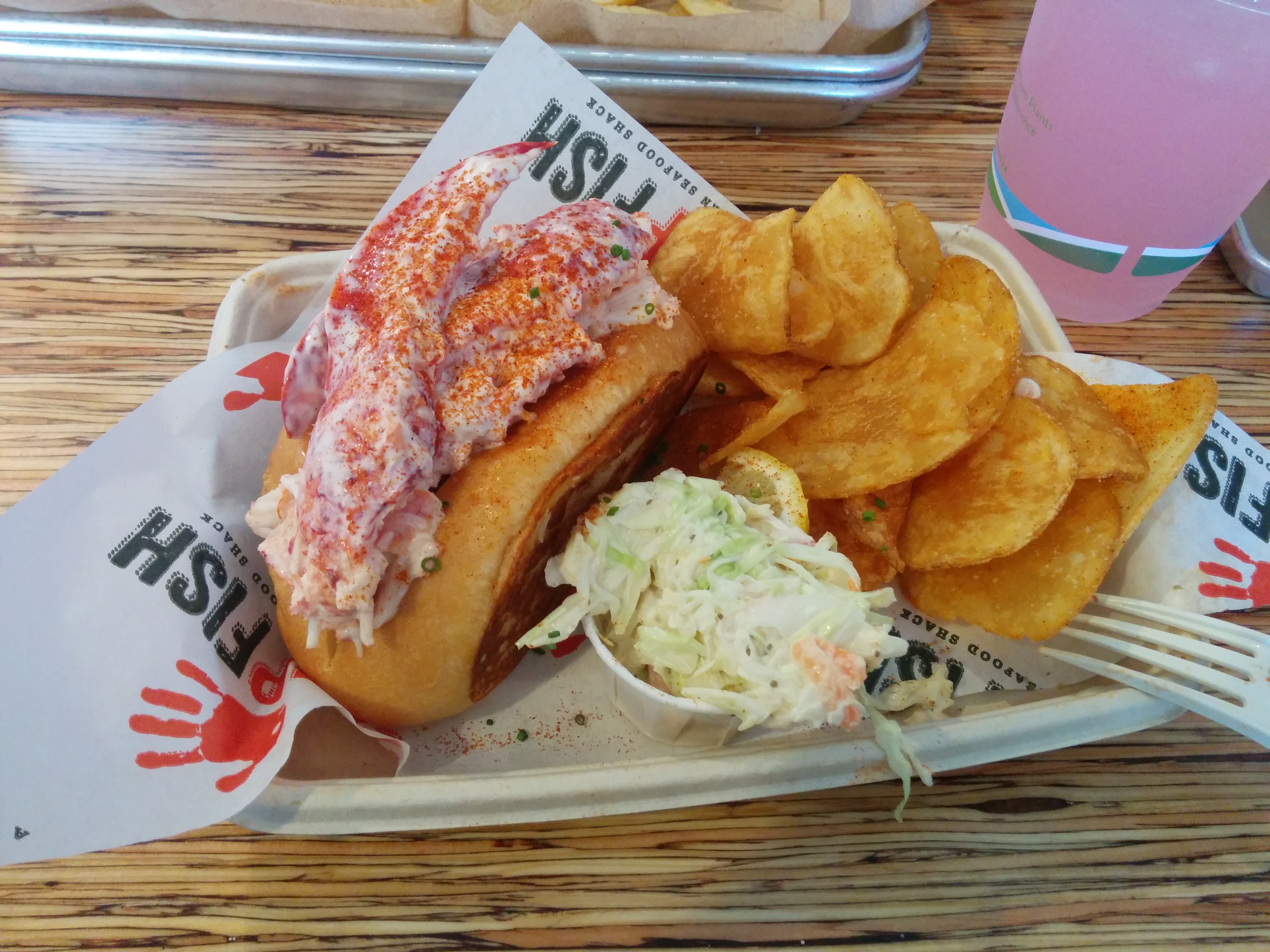 Lobster Roll, Chips, Cole Slaw